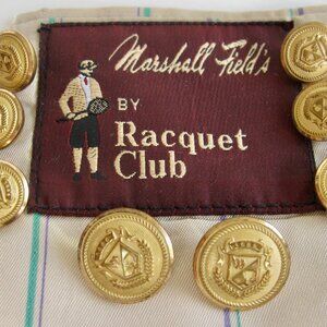 Marshall Fields Racquet Club Gold Buttons 8-Pc Set Blazer Replacement Waterbury